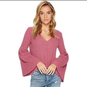Free People Damsel Bell Sleeve Sweater - Rose XS